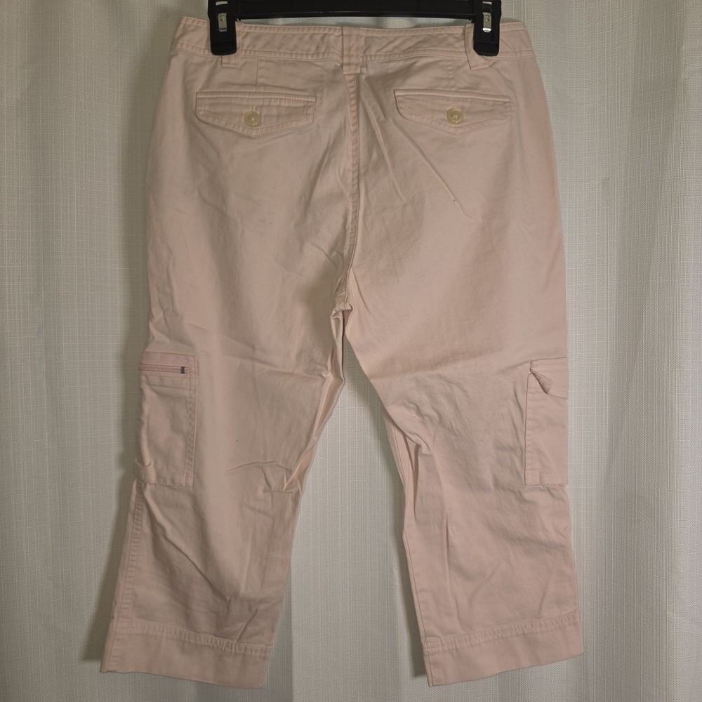 Lauren Ralph Lauren Cargo Crop Pants Women Sz 4P Pink Stretch Cotton Capri - Picture 3 of 8